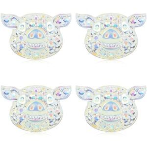 ❤️ BNWT KMEOSCH 2 Pairs Plastic Bling Pig Head Earrings Studs for Sensitive Ears